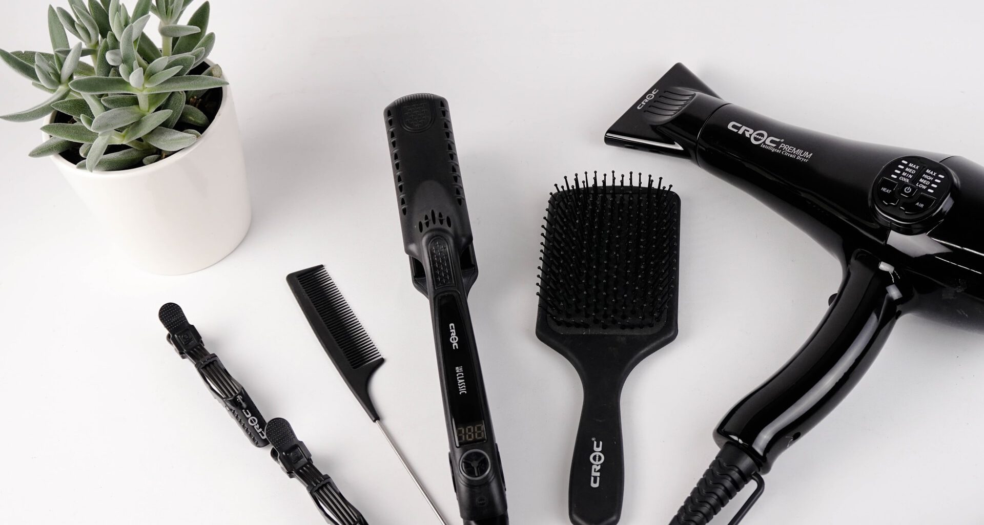 black hair brush